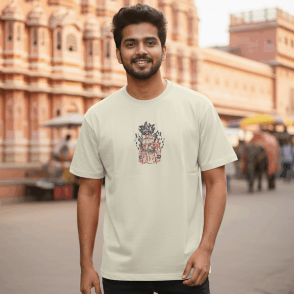 Dragon Ball Z Goku Premium Embroidered T-Shirt | Off-White