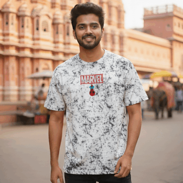 "Urban Hero" Marvel Spider-Man Marble Wash Streetwear Tee