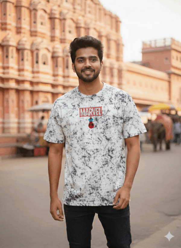 "Urban Hero" Marvel Spider-Man Marble Wash Streetwear Tee