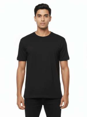Essential Black Crew Neck T-Shirt: Classic & Versatile Cotton Tee