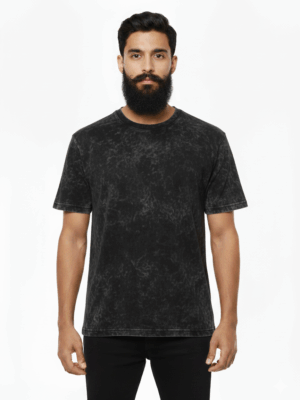 Charcoal Mineral Wash T-Shirt: Vintage Acid Wash Black Tee