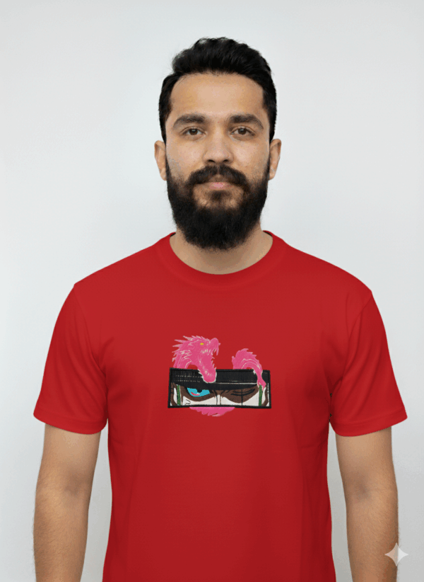 Fiery Gaze Dragon Eye T-Shirt: Unique Graphic White Tee