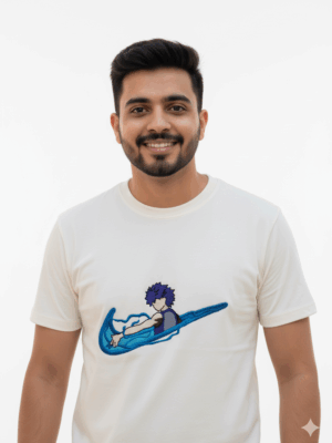 Giyu Tomioka Water Breathing Swoosh-Style Embroidered T-shirt | Demon Slayer Anime Tee