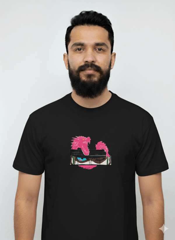 Fiery Gaze Dragon Eye T-Shirt: Unique Graphic White Tee