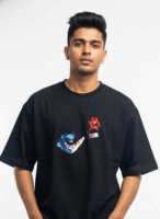 Dragon's Breath Black T-Shirt: Abstract Flame & Wave Graphic Tee