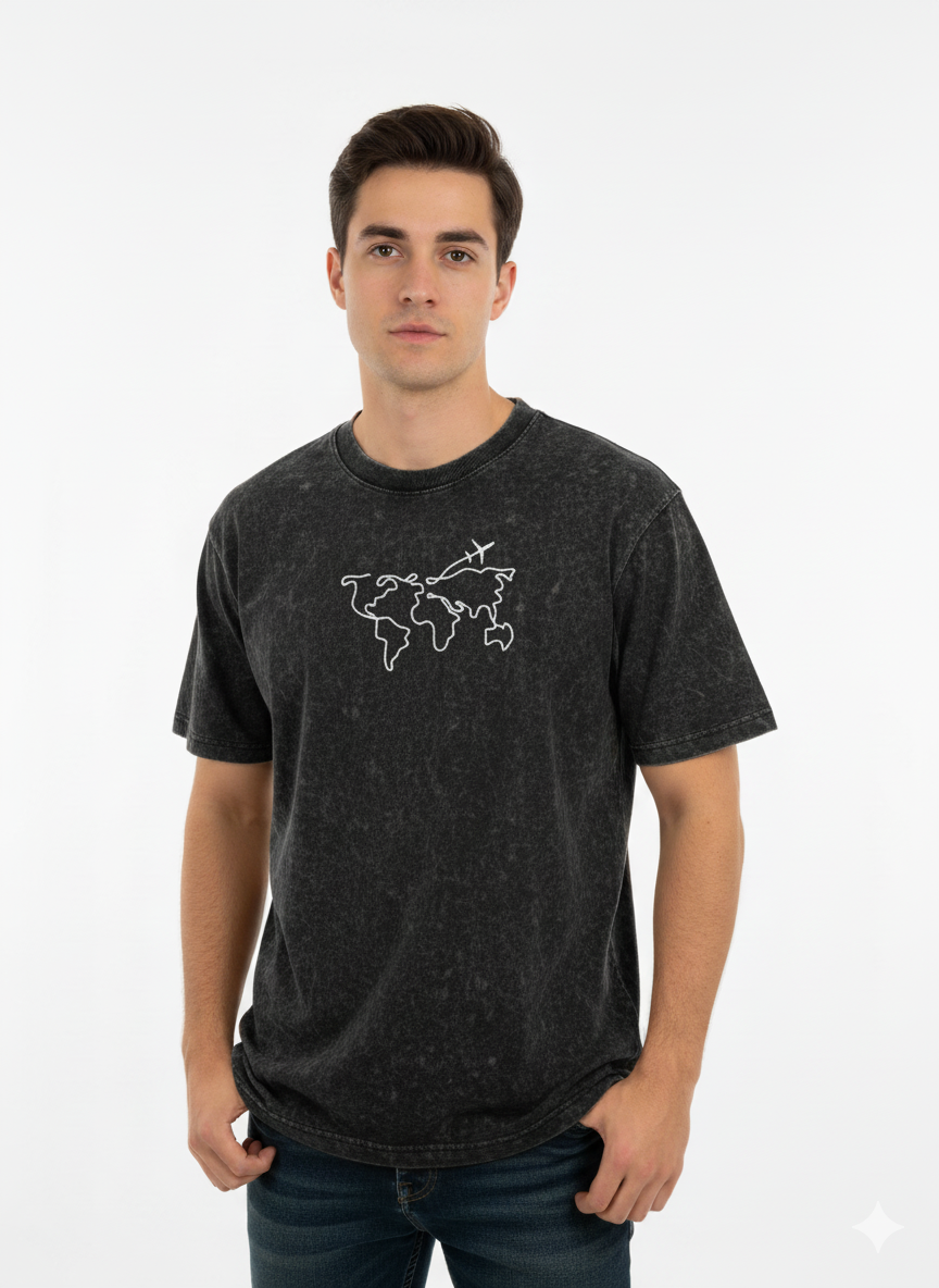 Adventure Awaits: World Map Graphic T-Shirt