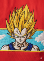 Super Saiyan Vegeta Embroidered Red T-shirt | Men's Dragon Ball Z Anime Apparel