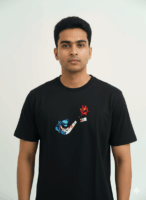 Dragon's Breath Black T-Shirt: Abstract Flame & Wave Graphic Tee