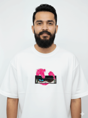 Fiery Gaze Dragon Eye T-Shirt: Unique Graphic White Tee