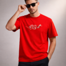 Red Graphic Snake Print T-Shirt for Men | Premium Cotton Stylish Casual Tee