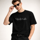 Black Wizard Graphic T-Shirt for Men | Magic Symbols Minimal Cotton Casual Tee