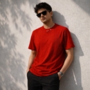 Bold Red Plain T-Shirt | Premium Cotton Minimal Basic Tee for Men & Women
