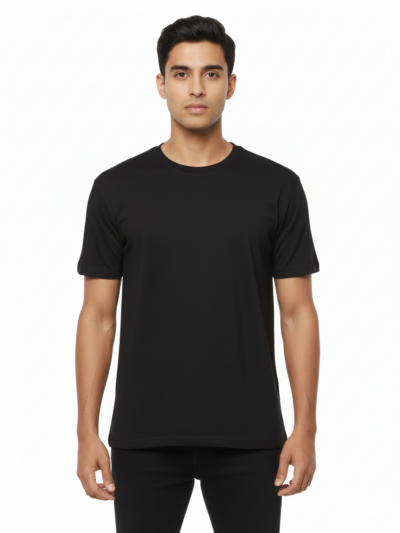 Essential Black Crew Neck T-Shirt: Classic & Versatile Cotton Tee