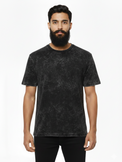 Charcoal Mineral Wash T-Shirt: Vintage Acid Wash Black Tee