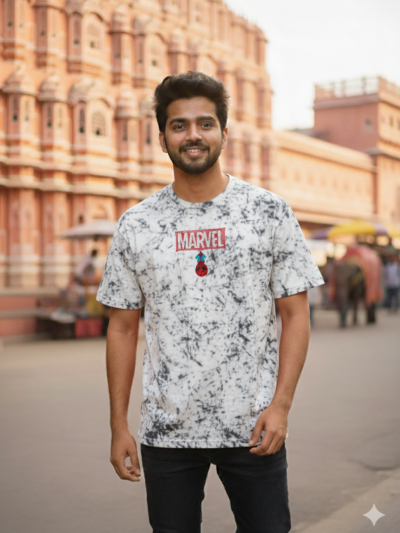 "Urban Hero" Marvel Spider-Man Marble Wash Streetwear Tee