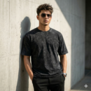 Black Acid Wash T-Shirt | Premium Vintage Washed Cotton Tee for Men & Women